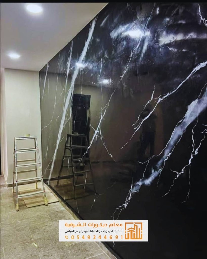 تنفيذ بديل الرخام للتلفزيون بتصميم حديث وفخم للمنازل